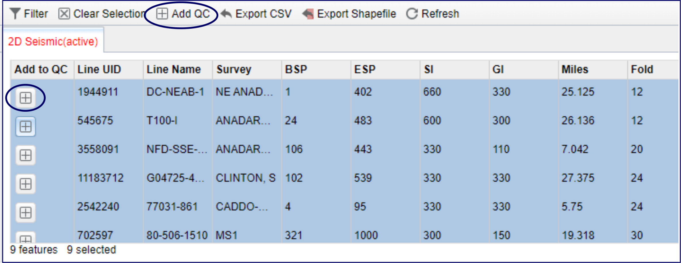 screenshot of QC Request dialog
